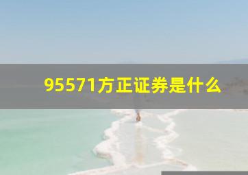 95571方正证券是什么