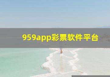 959app彩票软件平台