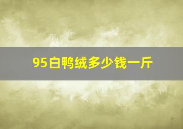 95白鸭绒多少钱一斤