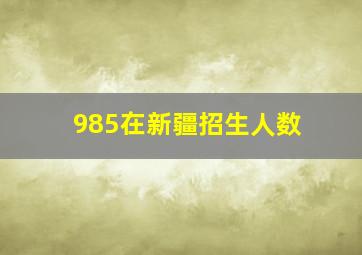 985在新疆招生人数