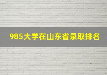 985大学在山东省录取排名