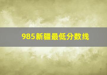 985新疆最低分数线