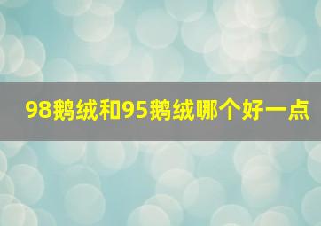 98鹅绒和95鹅绒哪个好一点