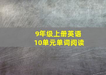 9年级上册英语10单元单词阅读