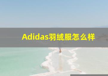 Adidas羽绒服怎么样