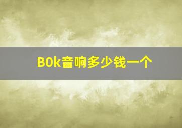 B0k音响多少钱一个