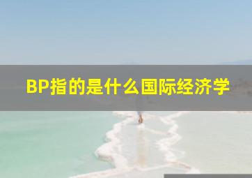 BP指的是什么国际经济学