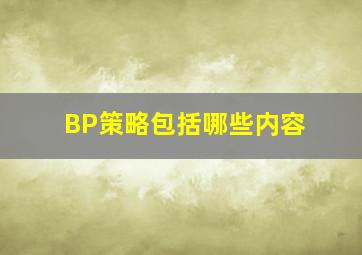 BP策略包括哪些内容