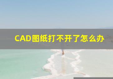 CAD图纸打不开了怎么办