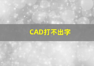 CAD打不出字