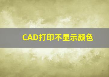 CAD打印不显示颜色