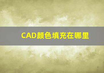 CAD颜色填充在哪里