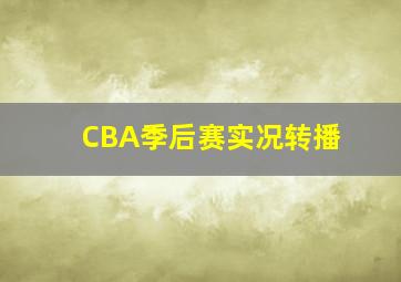 CBA季后赛实况转播