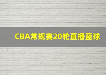 CBA常规赛20轮直播蓝球