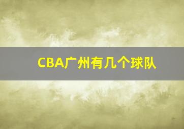 CBA广州有几个球队