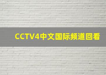 CCTV4中文国际频道回看