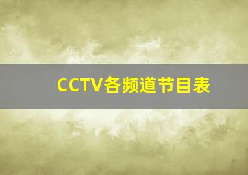 CCTV各频道节目表