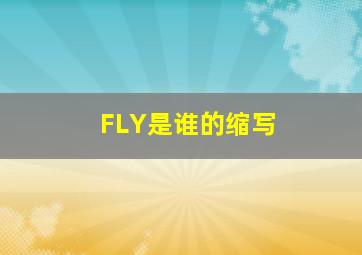 FLY是谁的缩写