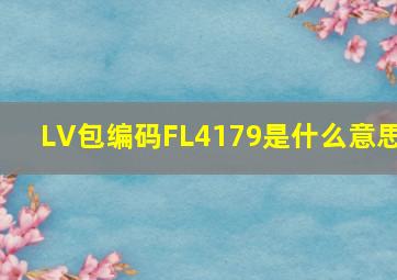 LV包编码FL4179是什么意思