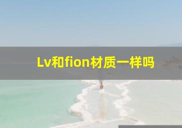 Lv和fion材质一样吗