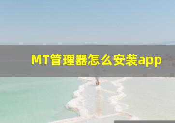 MT管理器怎么安装app