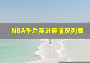 NBA季后赛进展情况列表