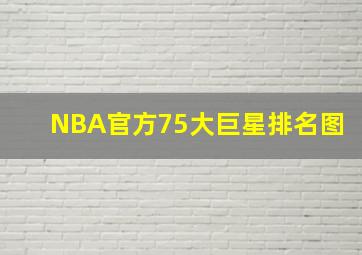 NBA官方75大巨星排名图