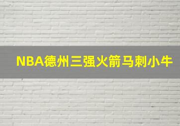 NBA德州三强火箭马刺小牛