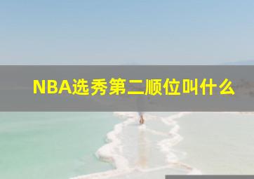 NBA选秀第二顺位叫什么