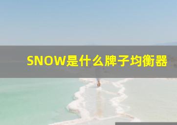 SNOW是什么牌子均衡器