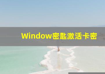 Window密匙激活卡密