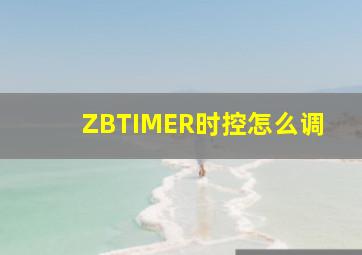 ZBTIMER时控怎么调