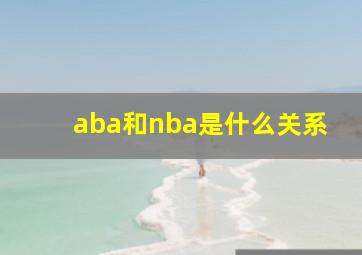 aba和nba是什么关系