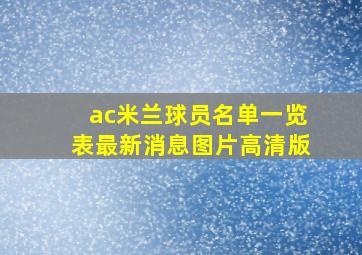 ac米兰球员名单一览表最新消息图片高清版