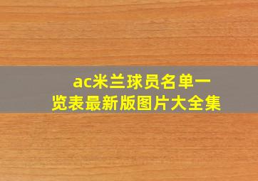 ac米兰球员名单一览表最新版图片大全集