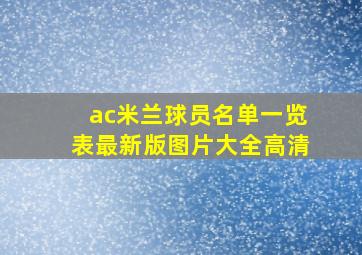 ac米兰球员名单一览表最新版图片大全高清