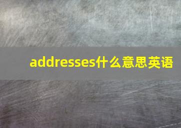 addresses什么意思英语