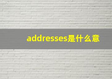 addresses是什么意