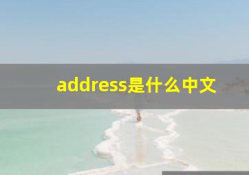 address是什么中文