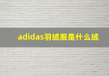 adidas羽绒服是什么绒