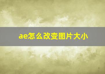 ae怎么改变图片大小