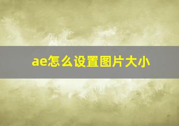 ae怎么设置图片大小