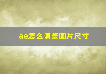 ae怎么调整图片尺寸