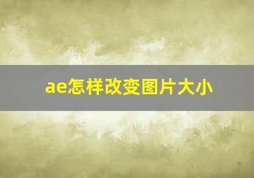 ae怎样改变图片大小