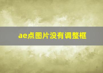 ae点图片没有调整框