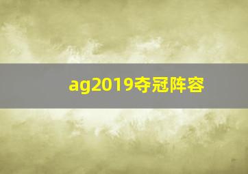 ag2019夺冠阵容