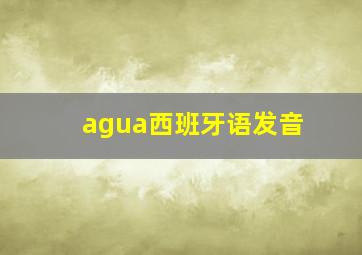 agua西班牙语发音