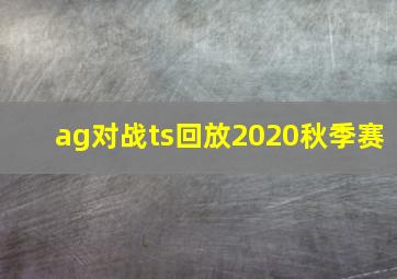 ag对战ts回放2020秋季赛