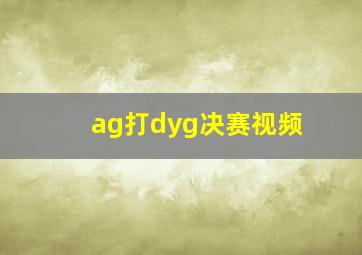 ag打dyg决赛视频