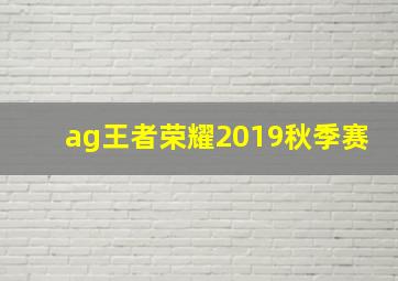 ag王者荣耀2019秋季赛